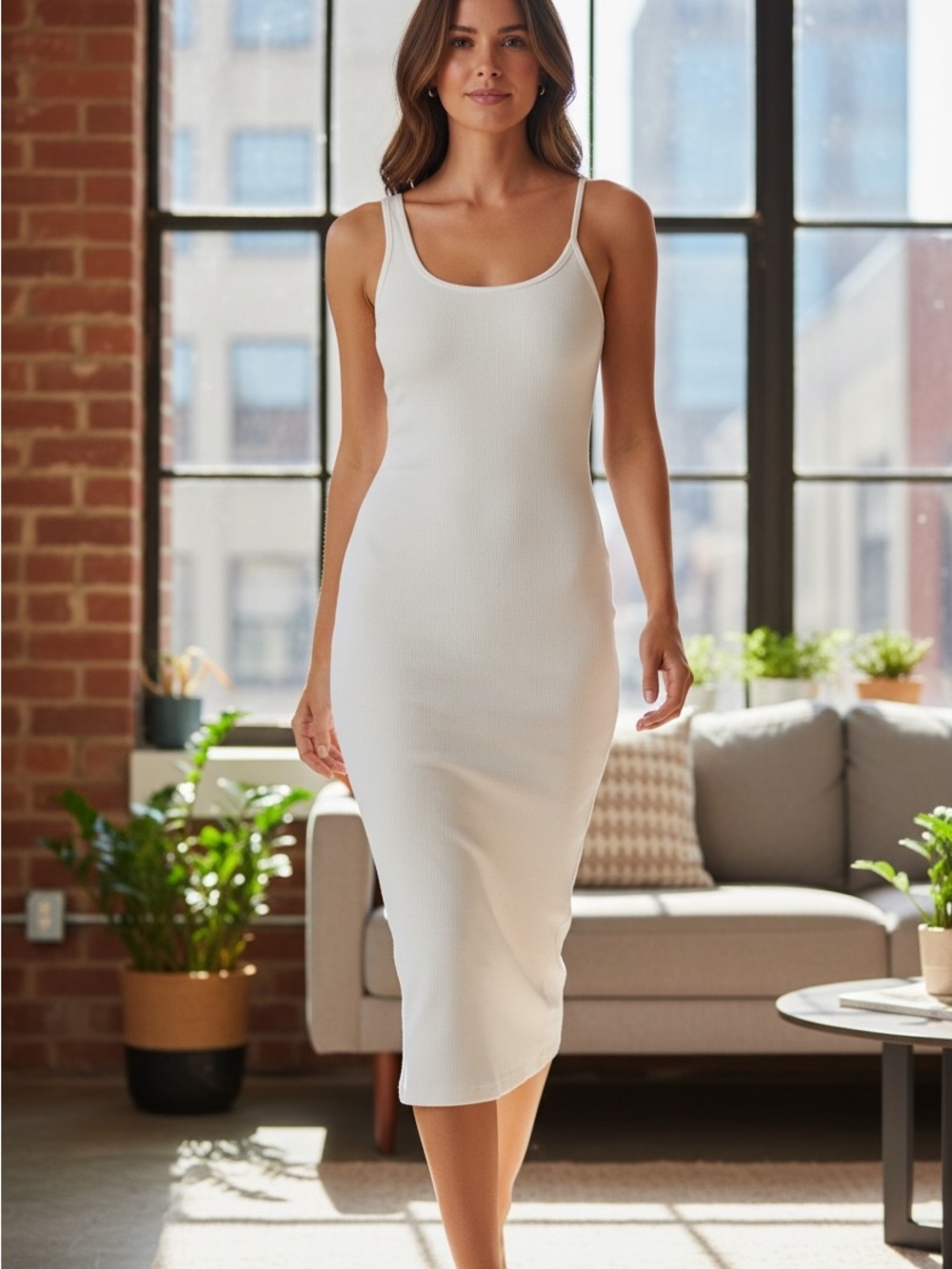 Fashion Nova Gigi White Midi Dress